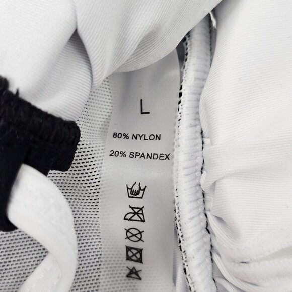 Women's Black & White Push Up Lace Up Back One Piece Swimsuit Size L NWOT - Picture 7 of 11